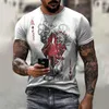 T-shirts pour hommes 3D imprimé lâche Streetwear Hip Hop hommes treillis carré Poker une mode grande taille à manches courtes top t-shirts