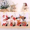 Julekorationer 4st Happy Year Ornament Dolls Diy Xmas Gift Söt Santa Claus Snowman Tree Pendant Doll Hang For Home