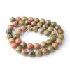 Natural Unakite Jasper Stone P￤rlor Runda l￶sa p￤rlor 6 8 10 12 mm plockstorlek f￶r smycken som g￶r DIY -armband 15 "Strand BY914