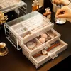 Watch Boxes 3 Layer Acrylic Ring Earrings Organizer Jewelry Storage Drawer Box Container Type Multifunctional