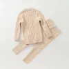 Conjuntos de roupas nascidos menino de malha de malha conjunto suéterpant 2pcs algodão infantil malha de malha de malha