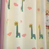 Curtain Korean For Children's Room Cotton And Curtains Bedroom Fluttering Window Cartoon Giraffe Embroidered
