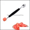 Мороженое инструменты мороженое инструменты Melon Ball Scoop Fruit Spoon Spoon Сорбет из нержавеющей стали двойной приготовление для приготовления пищи кухонные аксессуары gadge dh9nz