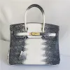 Ny klassisk handväska Tote Shoppingväska Toppkvalitet Crossbody Väskor Lizard Cowhide Läder Löstagbar axelrem Nyckel Spärr Kvinnor stor kapacitetsficka