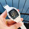 Luxury Mechanical Watch 2022 Richa Milles White Ceramic Automatic Hollowed Out Luminous Tape Personlig vattentät schweizisk rörelse 1Tuo L7EF X017