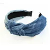 Headbands American Style Denim Knot Headband Women Outdoor Headdress Hairband Adults Dress Match Hair Ornament School Girls Head Band T221007