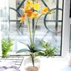 Decorative Flowers 1PC Latex Orchid With Leaves Artificial Flower Butterfly Orchids Fake For Home Wedding Flores Decoration Pography Prop