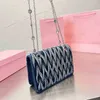 Сумка для плеча Miubag Designer Bags Женщины кошелек джинсовая сумочка Мор -кошелек с плиссированной кусочкой кросс -кузнецы маленький мессенджер винтажный кошелек сцепления 2220905