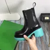 Гардероб 02 флэш -контрастная подошва шина лодыжка сапоги трава зеленый резиновый дождь Женские женщины патент марки