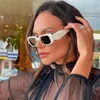 Okulary przeciwsłoneczne eleganckie białe kwadratowe kobiety 2022