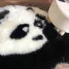 Tapis poilu panda enfants tapis peluche tapis pour salon chambre à coucher à la main plaine moelleux tapis faux bébé jouer 2022