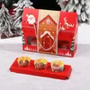 Red Handle Gift Box New Year Party Decoration for Cookie Candy Nougat Packaging Santa Claus Favor LX5169