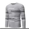 MENS SWEATERS Mens Autumn Casual Roundneck Pullover listrado para homens projetados para adolescentes suéter de malha casual de grandes dimensões 221008