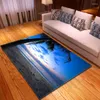 Tapis paysage de plage 3D pour salon chambre à coucher | Tapis doux en flanelle, Textile de maison, beau jeu pour enfant, grand tapis