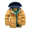 Piumino per bambini Parka 4 10T inverno capispalla per bambini ragazzi casual caldo giacca con cappuccio per cappotti solidi 221007