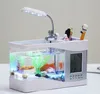 Aquariums USB Mini Fish Tank z LED Lamp Light Ekran wyświetlacza LCD i zegar 2201007