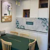 Rideau moderne feuilles vertes imprimé, armoire horizontale, articles divers, étagère, bibliothèque, abri, cloison de cuisine
