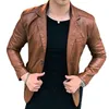 Men's Leather Faux Mens Blazer Jacket Jackets Winter and Autumn Korean Style Slim Trend Pu 221007