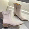 Nouvelle mode femmes bottes Martin chaussures de créateur de luxe automne et hiver en cuir véritable chaussures en jean extérieur talons hauts anti-dérapant maintien au chaud embouts en caoutchouc 35-40