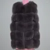 Women's Fur 2022 High Quality Leather Vest Natural Fashion Lady Jacket Coat To Keep Warm