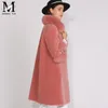 Women's Fur MAOMAOFUR Wool Coat Women Real Collar Cuff Warm Outwear Ladies Fashion Long Style Genuine Sheep Jacket