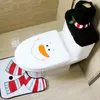 Toilet Seat Covers 3PCS Christmas Decorations Santa Claus Bathroom Mat Xmas Decor Rug 221007