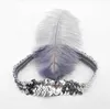 Ostrich Feather Headband Party Supplies lapper Sequin Charleston Costume Headbands Band Ostrich-Feather Elastic Headdress