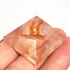 Decorative Figurines 3-5cm Crystal Pyramid Natural Fire Quartz Stone Gemstone Obelisk Mineral Specimen Healing