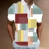 Men's Polos Man 3D Printing Geom￩trie Polo Mens Mens ￠ manches courtes d￩contract￩es