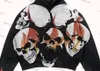 Mens Hoodies Sweatshirts Sonbahar Kafatası Baskı Moda Gevşek Kazık Avrupa ve Amerikan Tarzı Erkek ve Kadın Top Sokak Hiphop Retro Hoodie 221008
