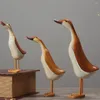 Garden Decorations 3x/set Duck Statue Home Decor Bird Collectible Figurine Good Luck Ornate