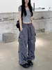 Calças femininas Capris Houzhou Vintage Parachute Cargo Pants Mulheres Y2K Streetwear Bf Fashion Troushers Oversize Jogging Techwear Sortpants Harajuku 221007