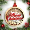 Christmas Decorations 3D Wooden Hanging Plaque Tree Round Sign Hanger Decoration DIY Wood Craft Ornament Pendant