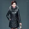 Women's Leather Women Coat Winter Nice Fashion Warm Fur Collar Hooded Faux Sheepskin Jacket Tops Outerwear Female Plus Size L-7XL