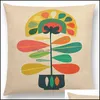 Coussin / Oreiller Décoratif Géométrique Jigsaw Pin Lin Série Numérique Imprimé Taie D'oreiller Colorf Décoration De La Maison Canapé Coussins Er Cushi Dhb0C