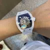 multifunzione SUPERCLONE 2022 Bianco Richa Milles orologio meccanico automatico da uomo in ceramica scava fuori nastro luminoso atmosferico personalità