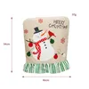 Pokrywa krzesła 1PC bez tkanej świątecznej okładki Klasyczna Święty Święty Święty Święto Snowman Burlas