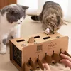 고양이 장난감 상자 대화식 두더지 생쥐 게임 장난감 DIY -UP 퍼즐 운동 훈련 스크래치 애완 동물 suppliescatcatcat