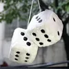 Interior Decorations 2PCS Hanging Dice Ornaments For Car Plush Pendant With Dots And Suction Cup Square Glass Refrigerator