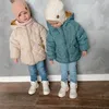 Daunenmantel Kinder Baumwolle gefütterte Parka Mäntel verdicken warme Kleidung Baby Mädchen Reißverschluss Kapuzenjacke Kleinkind Kinder Jungen Winter Outwear 221007