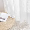 Rideau BILEEHOME 50% Ombrage Doux Coton Lin Voile Tulle Rideaux Pour Chambre Salon Tissus Transparents Fenêtre Rideaux Décor À La Maison