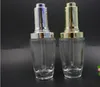 Flacone in vetro trasparente da 20 ml 30 ml con contagocce in oro argento Bottiglie di olio essenziale contagocce Contenitore cosmetico SN254