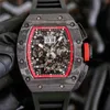 Luxury Watch Richarmilles Men's Multi-Function Carbon Fiber Mechanical Wine Wristwatch Samma ECP1 L