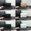 Designer Clutch Bags 2 Storlek kuvertkedjan Pl￥nbok GRED PROSKED LￄDER CROSSBODY Bag Luxury Handv￤ska Korth￥llare Kvinna Axelv￤ska Lammskinn Pl￥nb￶cker Silver Silver