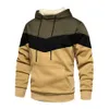 Erkek Hoodies Sweatshirts Erkek Patchwork kapüşonlu sweatshirt kapüşonlu giyim rahat polar sıcak sokak giysisi erkek moda sonbahar kış sporları 221008