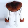 Pelliccia delle donne 2022 Parka Casual Reale Cappotto di Inverno del Rivestimento Delle Donne Naturale Collare Cappuccio di Procione Fodera Della Tuta Sportiva Caldo Streetwear