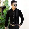 Men's Casual Shirts Mens Gold Velvet Clothes Autumn Winter Hollow Shirt Sexy Male See Through Dress