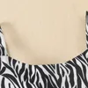 Rompers babymeisjes zomer romper met hoofdband mouwloze schouderbanden zebrapatroon lange stretch broek romper jumpsuit j220922