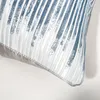 枕の高精度のジャキュードケースライトラグジュアリーブルーとホワイトストライプカバー30x50/45x45/50x50cmソファベッドの家の装飾