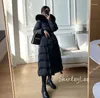 Women's Trench Coats Winter Women's Coat Long White Duck Down Female Solid Puffer Jacket Hooded Real Fur Collar Quality Detachable